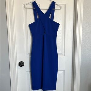 Express Royal Blue Backless Dress